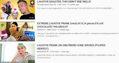 YouTube充斥着大量涉及泻药的“恶作剧”视频正在被清理
