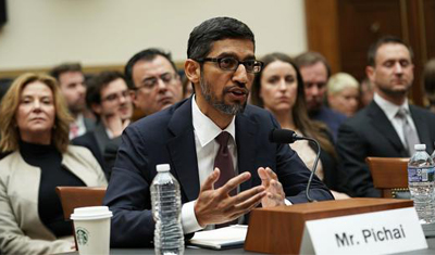 谷歌CEO国会参加听证会否认搜索结果歧视保守派