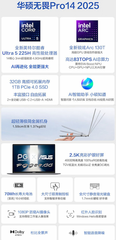 买前必看！华硕无畏Pro 2025开卖，PG网络解析新酷睿vs. 新锐龙实力